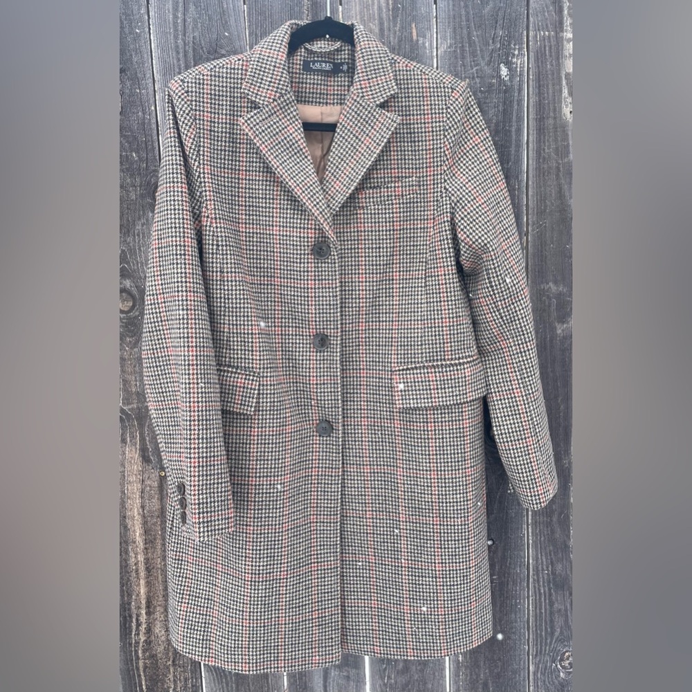 Lauren by Ralph Lauren Women’s Tweed 3 Button Coat. Size 8